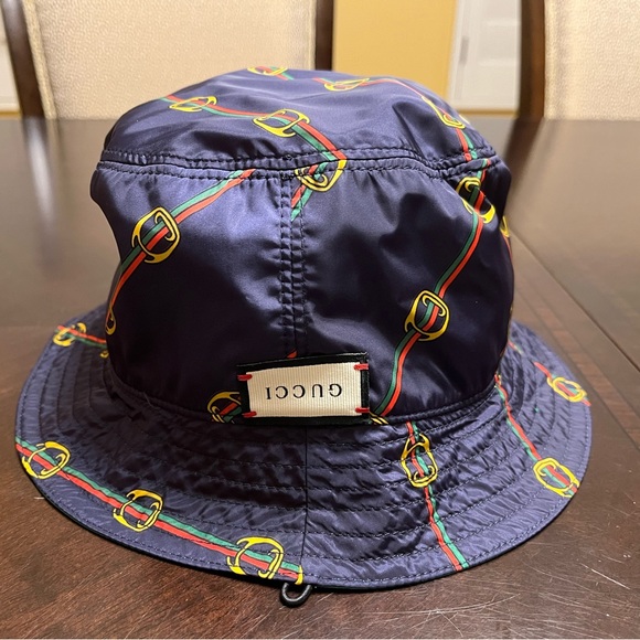 New Gucci Floral Horsebit Logo Colors Bucket Hat Double Sided Size L - Picture 4 of 11